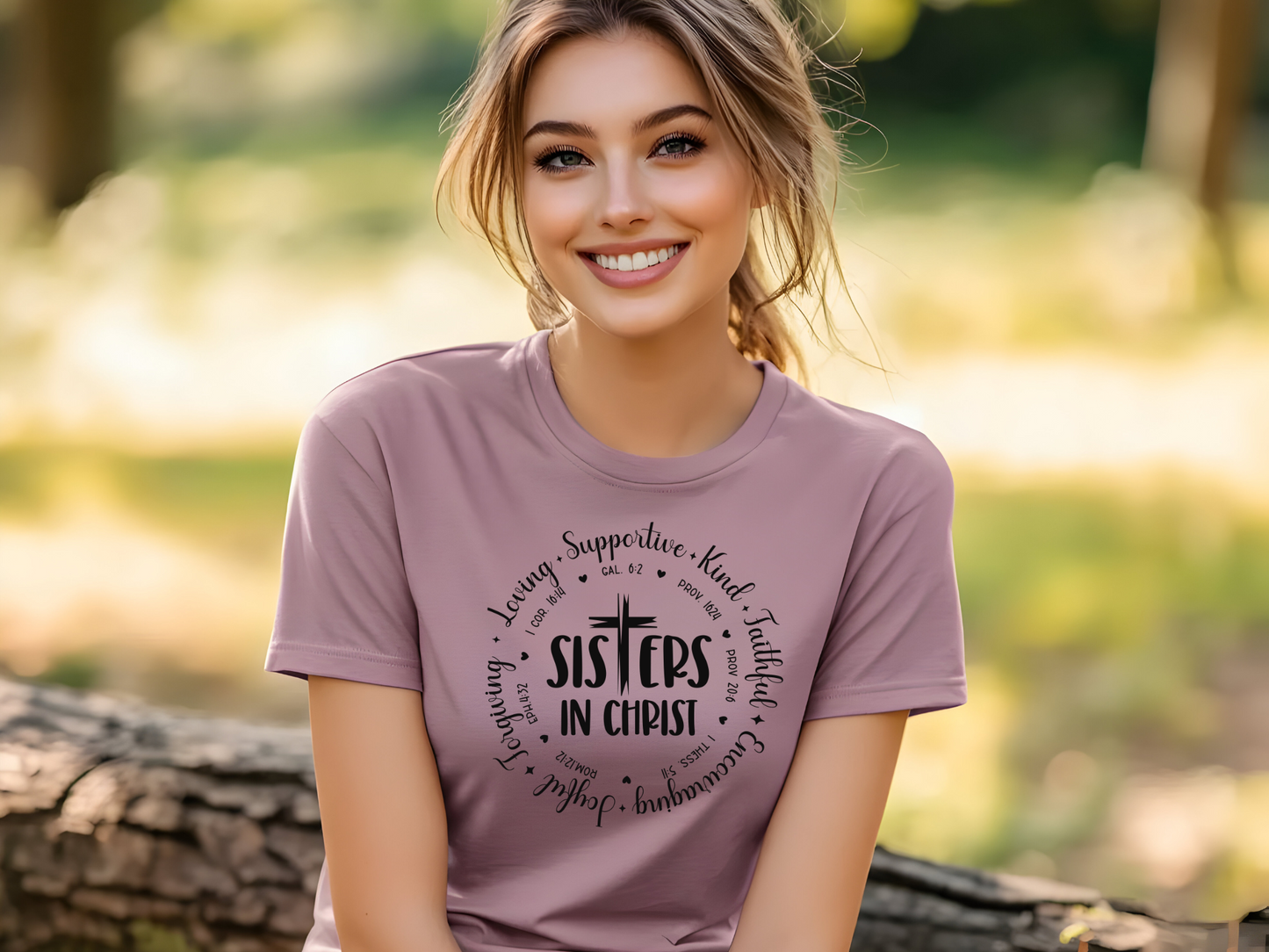 "Sisters in Christ" Bella + Canvas 3001 Tee