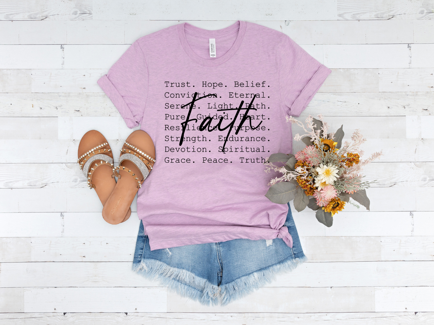 "Faith" Christian Bella + Canvas 3001 Tee