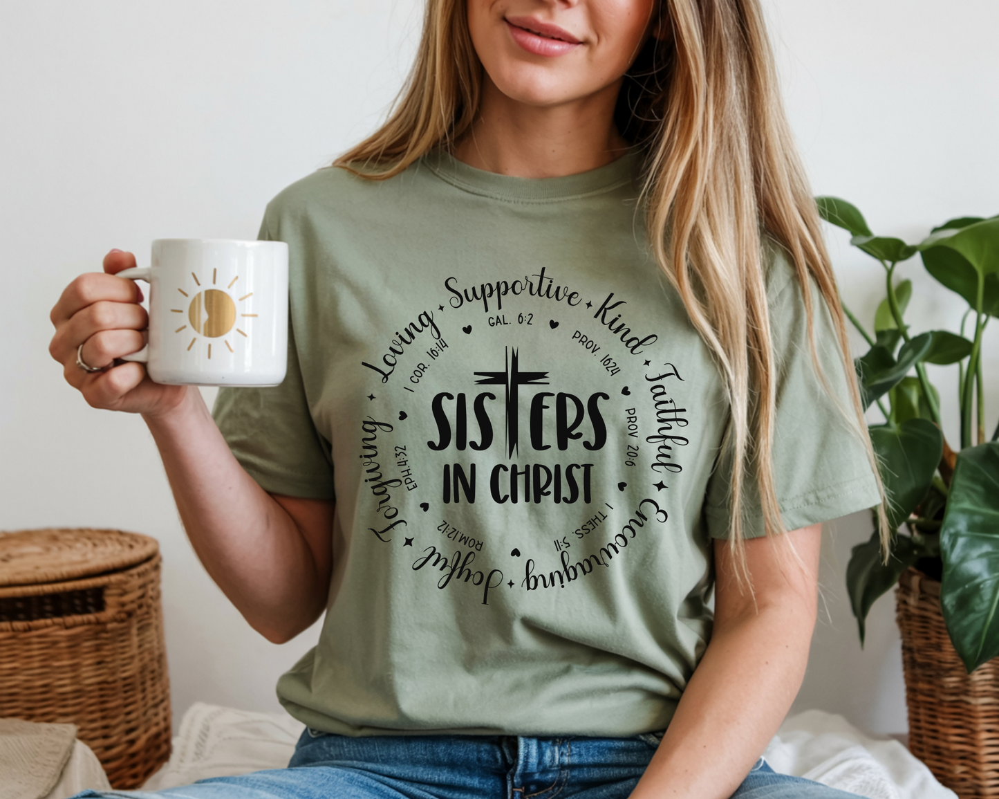 "Sisters in Christ" Bella + Canvas 3001 Tee