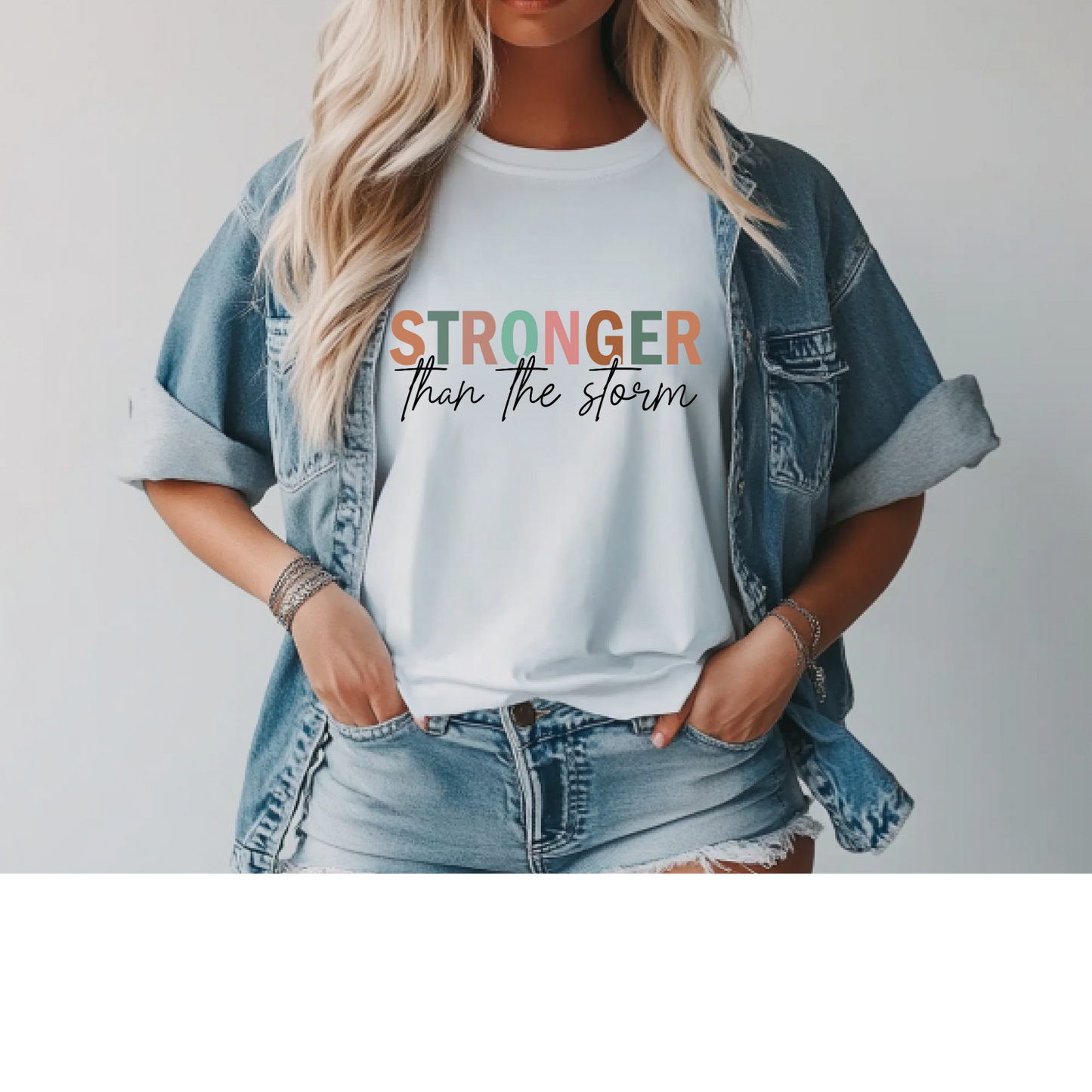 "Stronger than the Storm" Bella + Canvas 3001 Tee